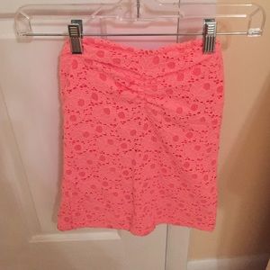Floral crochet tube top