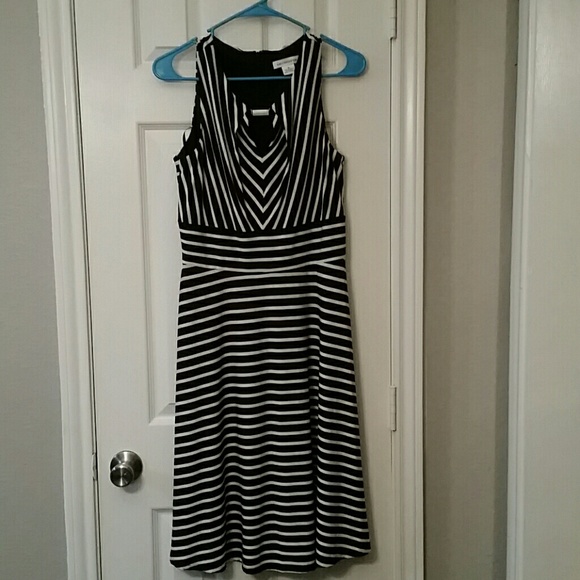 Black and white stripes dress