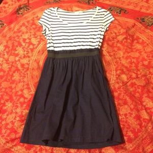 Navy blue and white dress