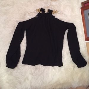 Black blouse with chain