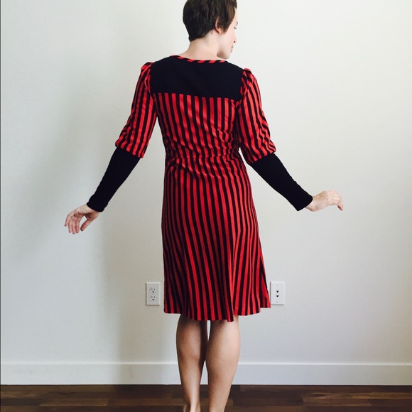 Vintage 1980s Striped Sweater Dress - Picture 2 of 4