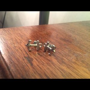 Silver Anchor Stud Earrings