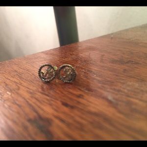 adorable Anchor Stud Circle Earrings