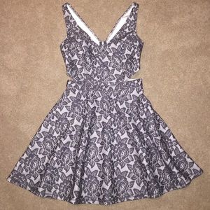 NWOT Abercrombie and Fitch Grey Lace Skater Dress