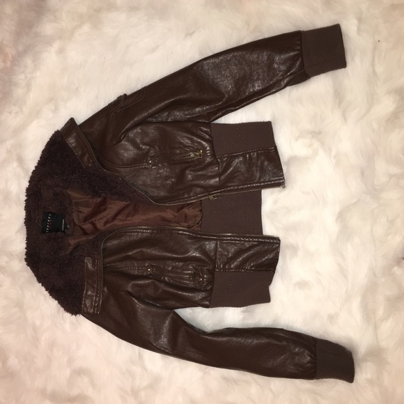 Therapy Brown Leather Jacket Size M