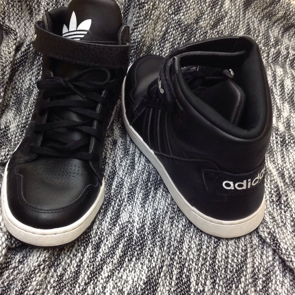 high top adidas with strap