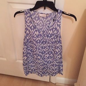 Blue tribal print blouse