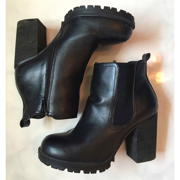 Charlotte Russe Black Heeled Boots