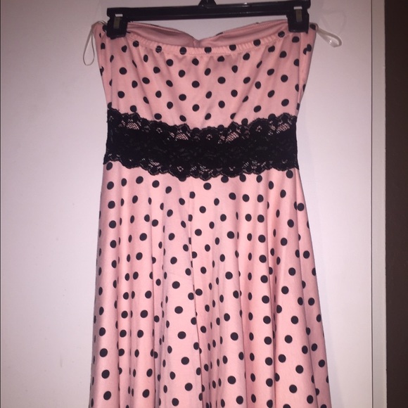 NEW. NEVER WORN. Polka Beige Dress - Picture 3 of 3