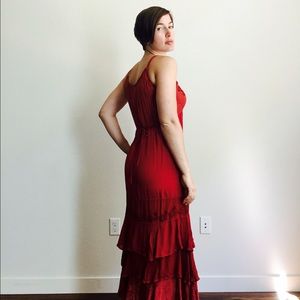 Ruffled Boho Embroidered Maxi Dress