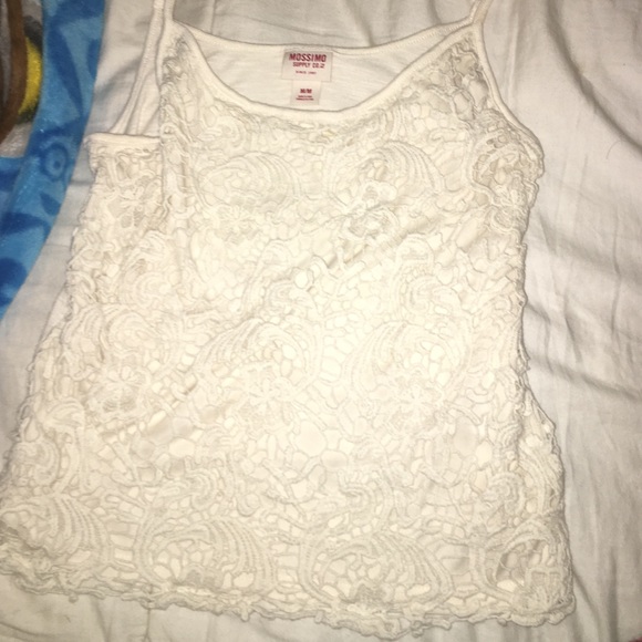 super cute white lace tank