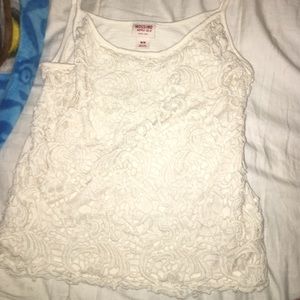 super cute white lace tank