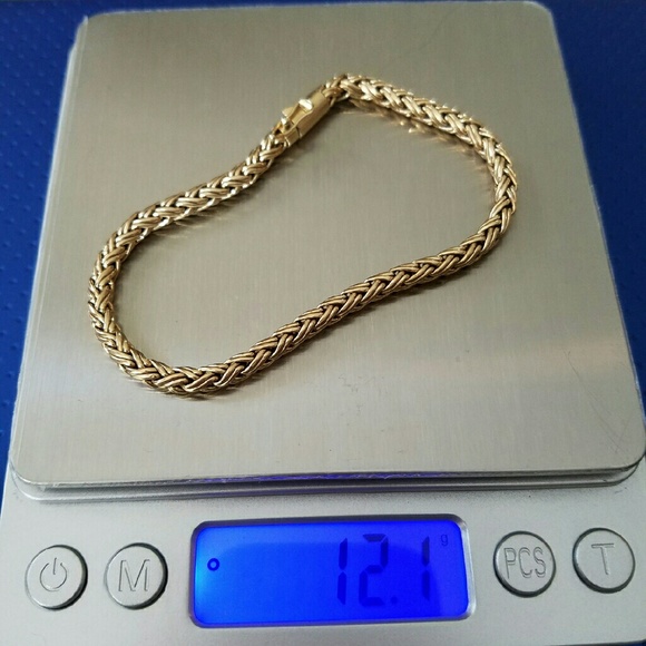 14k Gold 12.1g Braided 8.25" x 3mm Wide - Picture 6 of 8