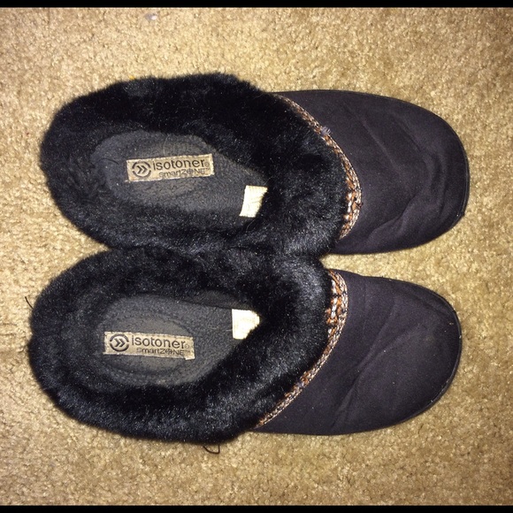 Black and brown super soft slippers!
