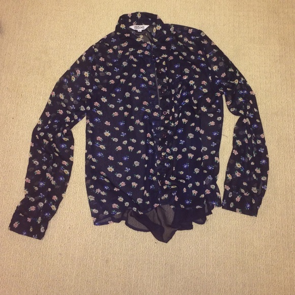 Sheer floral print top