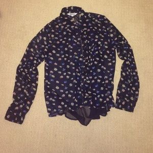 Sheer floral print top