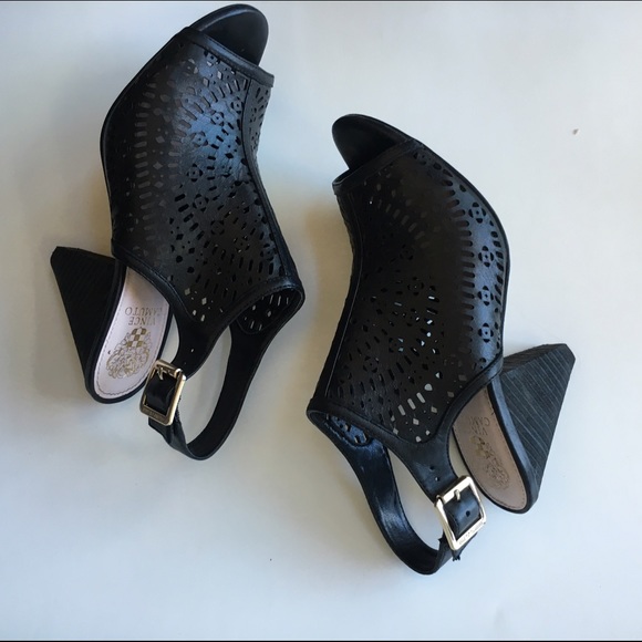 Vince Camuto stacked 3" cone heel sling back mule