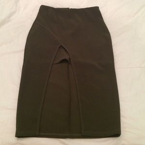 Deep olive skirt