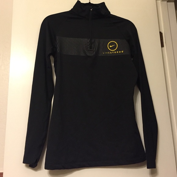 Livestrong Nike fitted running half zip top