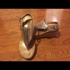 Tory Burch cork wedge thong sandals