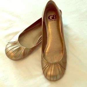 Leather Gold Ballet Flats Size 10