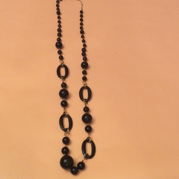 Black bead necklace