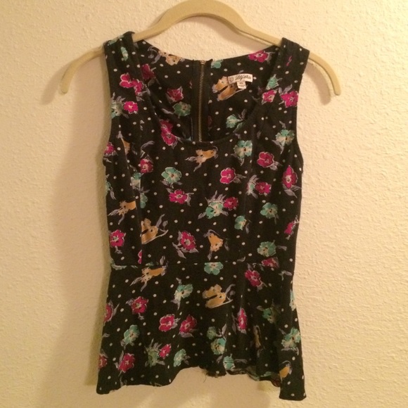 Floral Peplum Tank Top