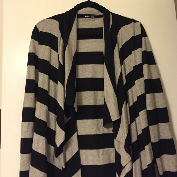 DKNYC black/grey striped cardigan