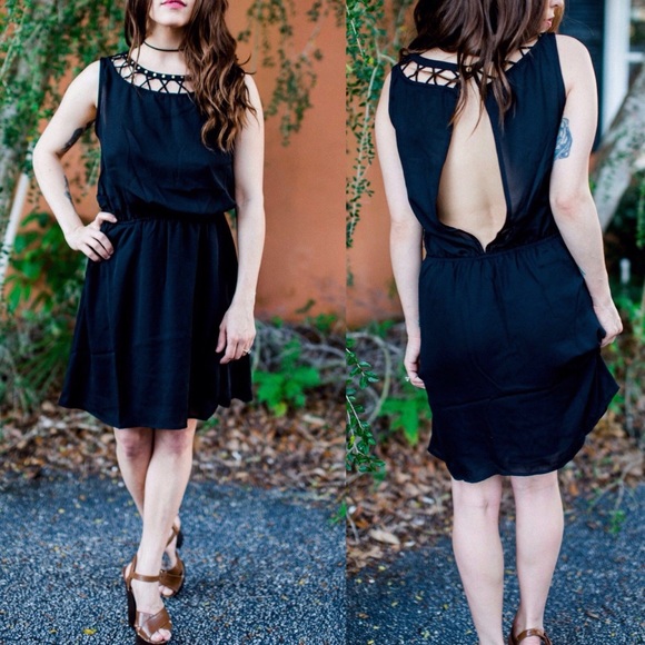 🎉HP🎉 Caged & Studded Little Black Dress - Picture 2 of 3