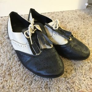 Black and white oxfords