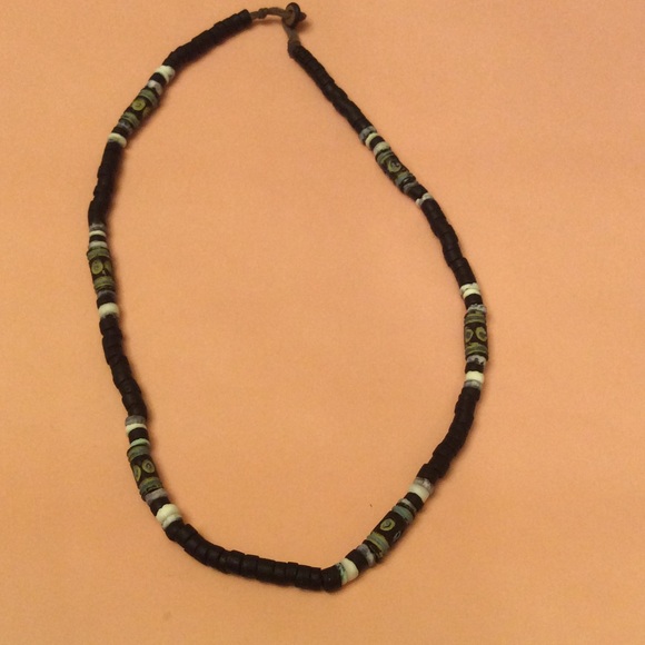Black bead necklace