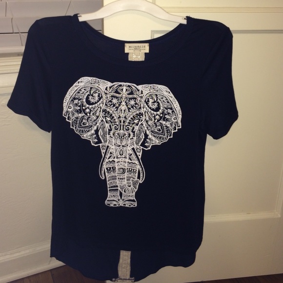 Navy elephant shirt