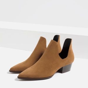 ZARA open ankle cut out boots