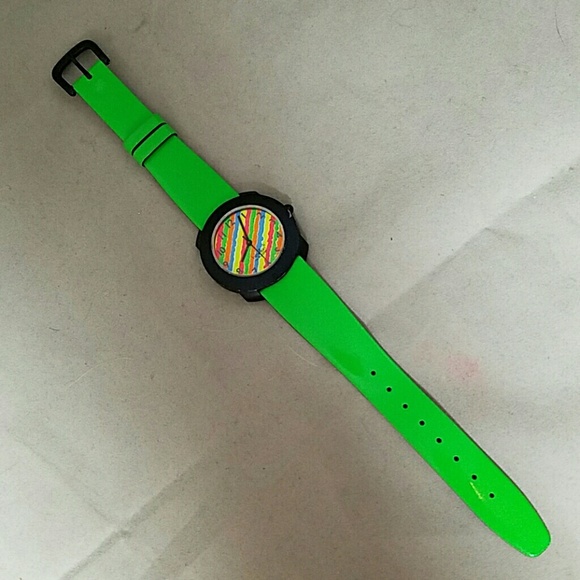 United Colors Of Benetton Accessories - BENETTON by BULOVA *Rare* Lime & Black Watch