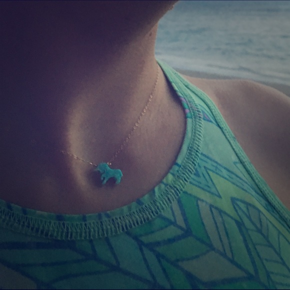 opal unicorn necklace On gold fill chain