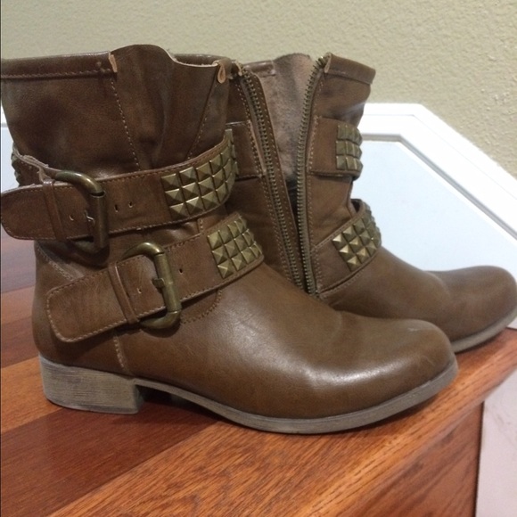 Brown Studded MIA Booties