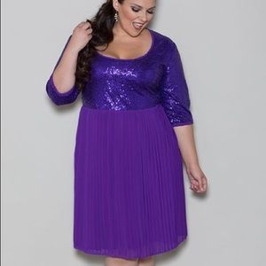 SWAK purple sequin cocktail dress size 3x
