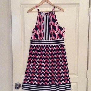 London times with keyhole multi color dress