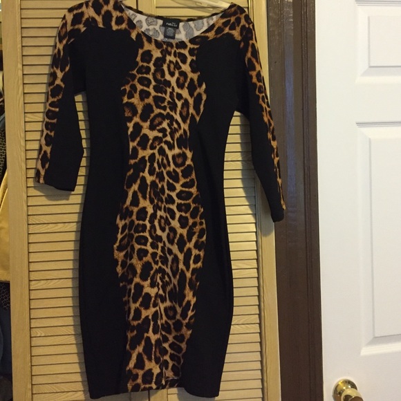 Rue 21 BodyCon Black Cheetah Dress
