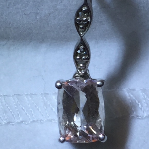 Maui Kunzite & African white Diamond&Sterling - Picture 2 of 8