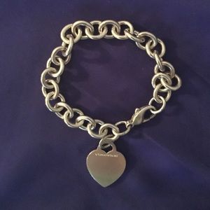 Tiffany and Co Blank Heart Chainlink Bracelet
