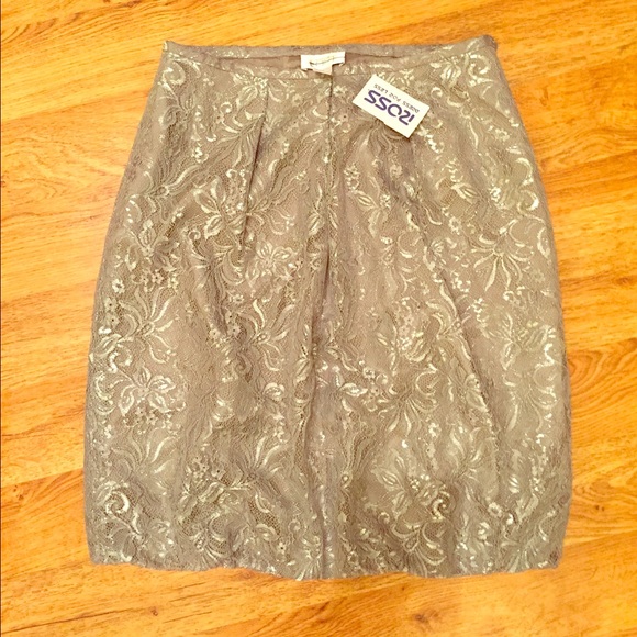 LOFT Dresses & Skirts - 3/$15🌼 Loft Silver Floral Dome Skirt NWT Sz 4