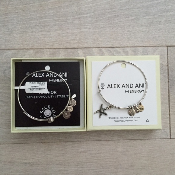Alex & Ani Anchor + Starfish Bangles