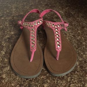 Candie's Pink Studded Sandals - 7.5