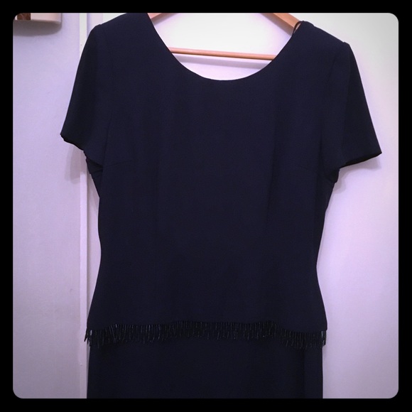 Long dark blue dress