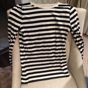Merona black and white striped long sleeve tee
