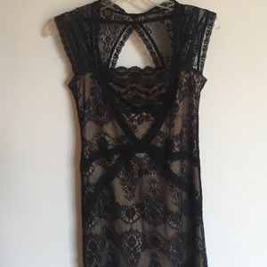 FINAL PRICE- BLACK & GOLD LACE DRESS