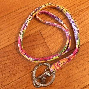 Vera Bradley Clementine Lanyard Keychain/ ID Clip