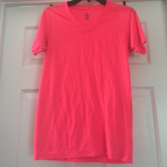 Neon pink v neck