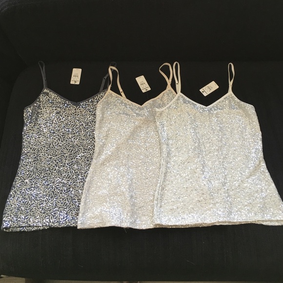 Set of 3 Express Party Sequin Tank Tops NWT